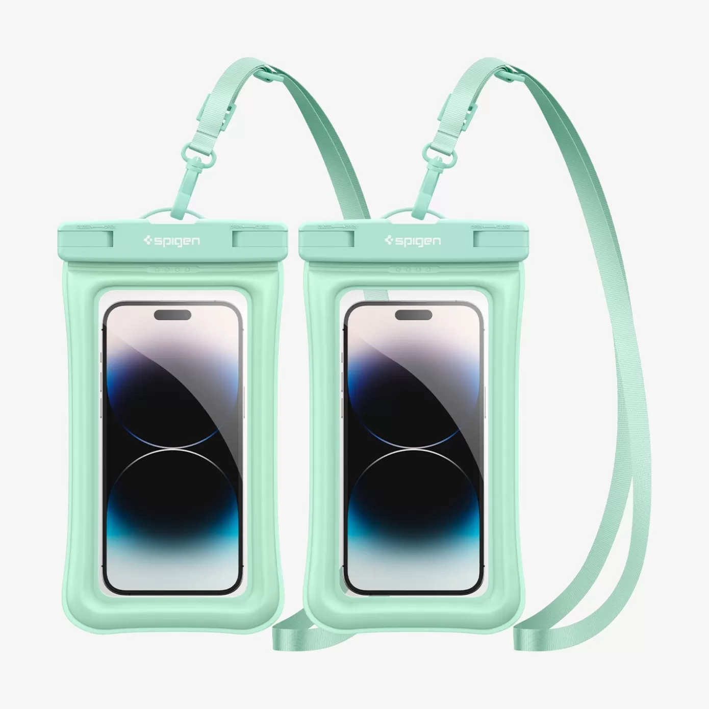 Spigen Travel Accessories | AquaShield Case | Floating (2 Pack) Mint