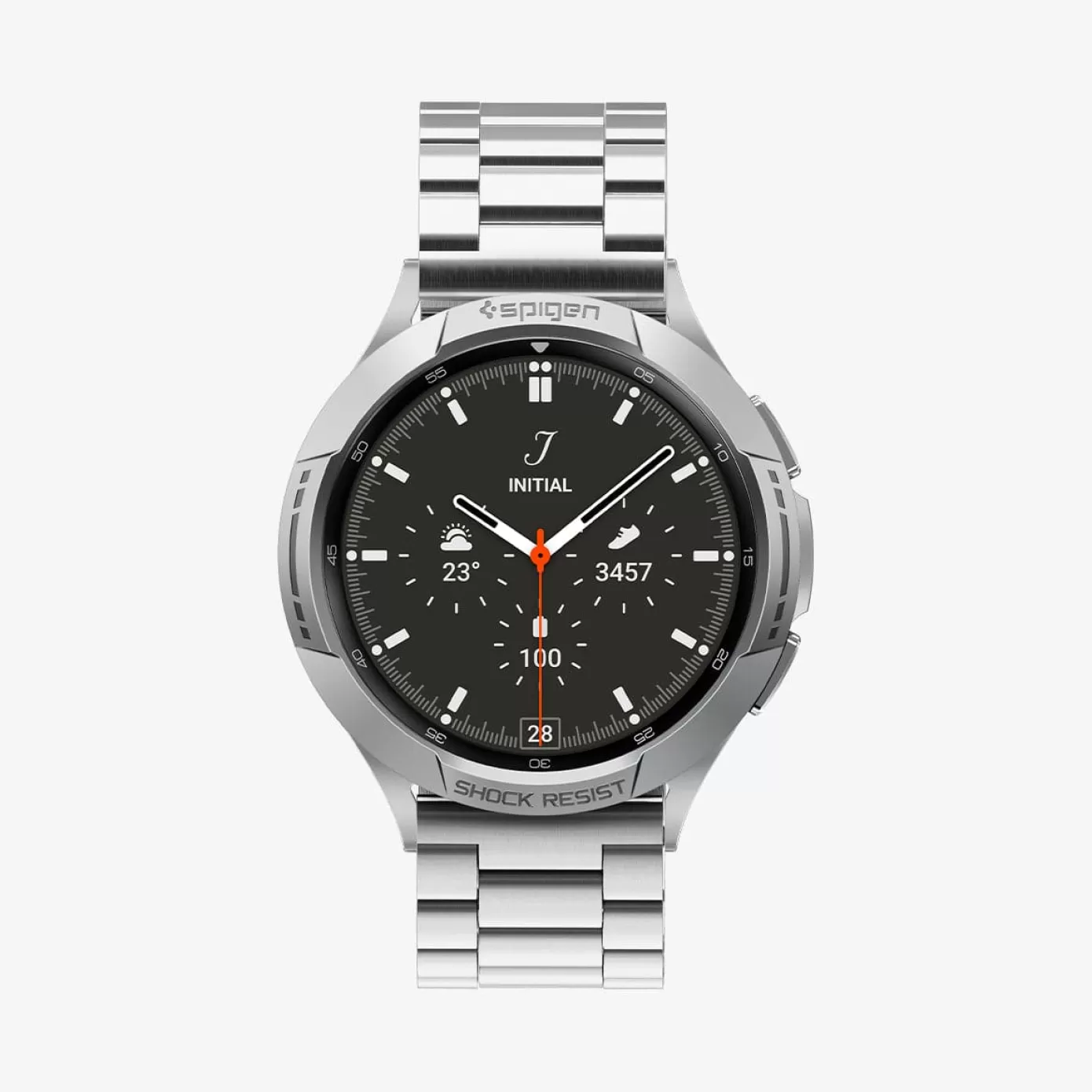 Spigen Galaxy Watch | Chrono Shield Silver