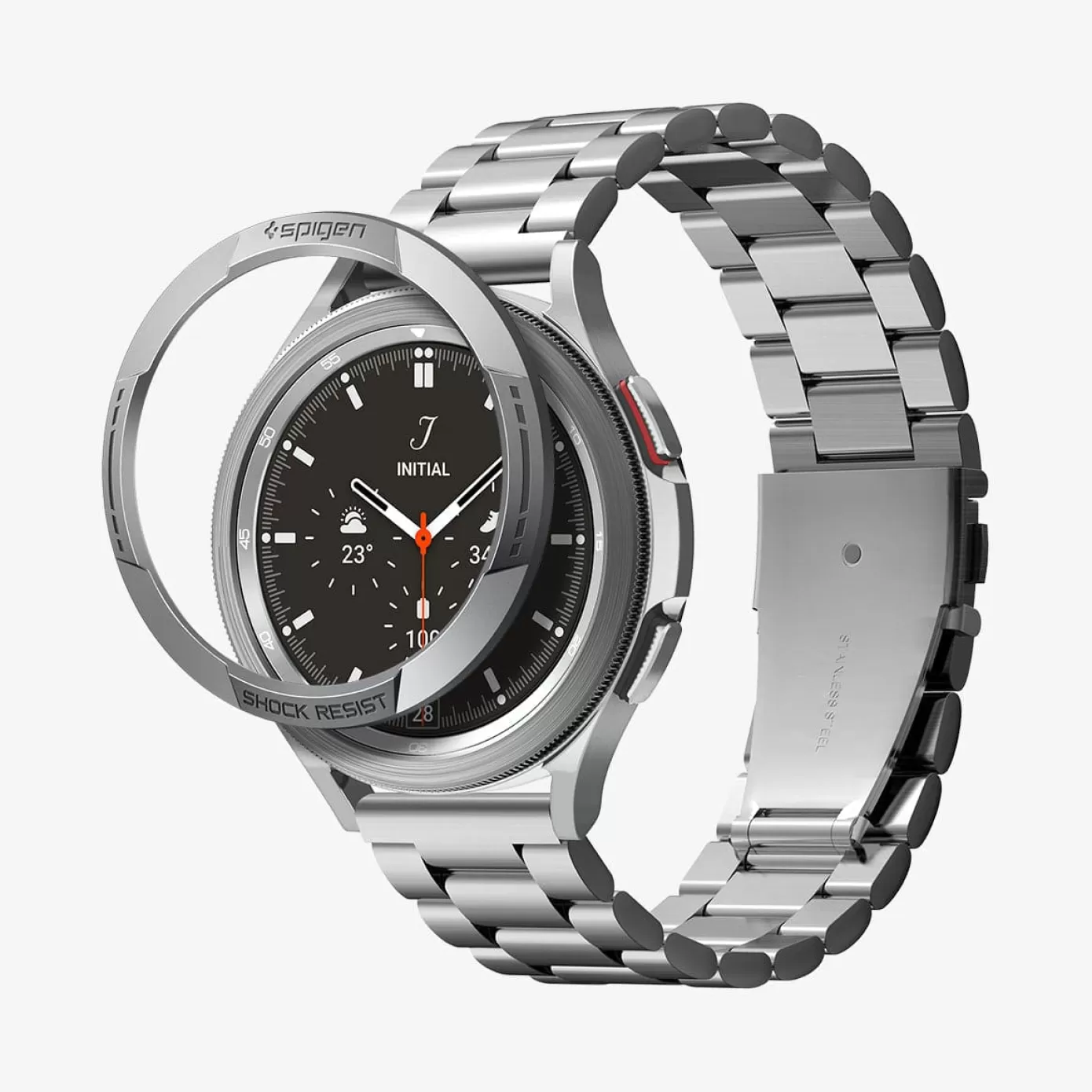 Spigen Galaxy Watch | Chrono Shield Silver