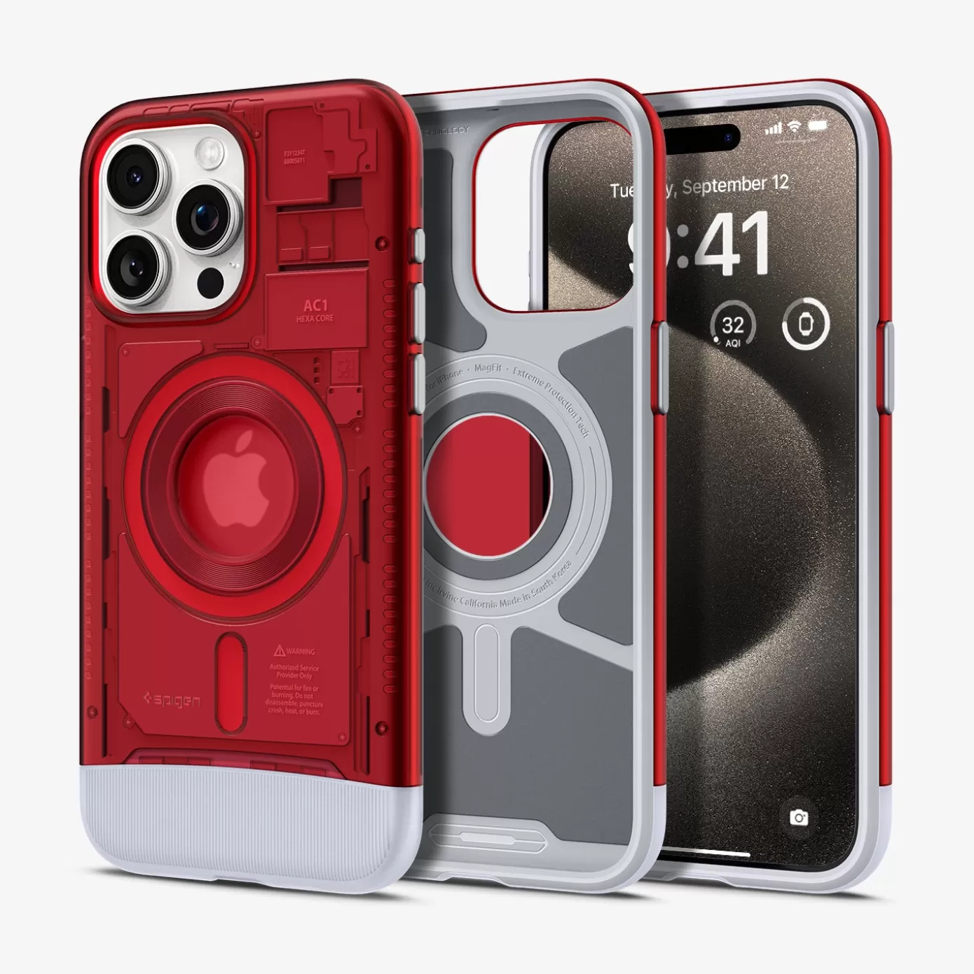 Spigen Iphone·Iphone 15 Pro Max | Iphone·Iphone 15 Pro | Classic C1 Wallet Set (MagFit) Ruby