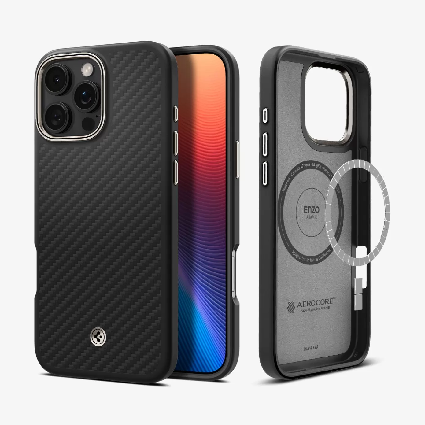 Spigen Iphone·Iphone 16 Pro Max | Iphone·Iphone 16 Pro | Enzo Aramid (MagFit) Black Natural