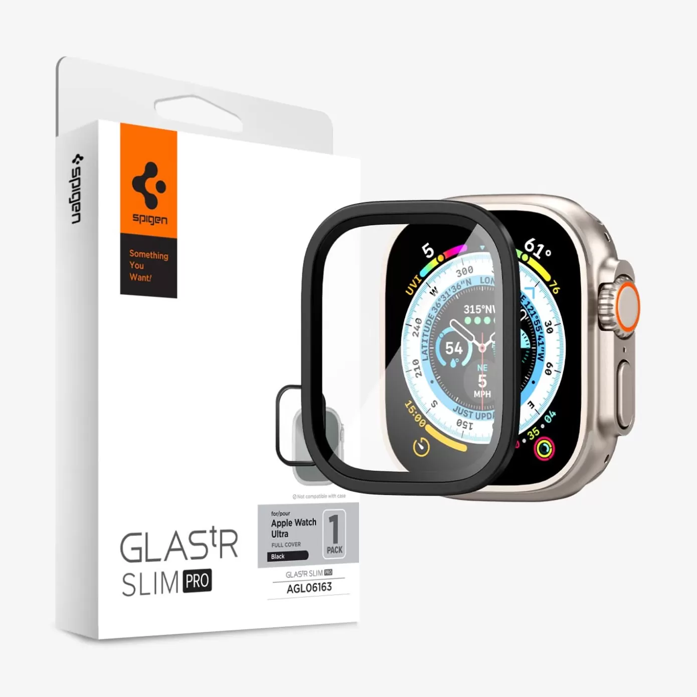 Spigen Apple Watch·Apple Watch Ultra Series | Glas.tR Slim Pro Black