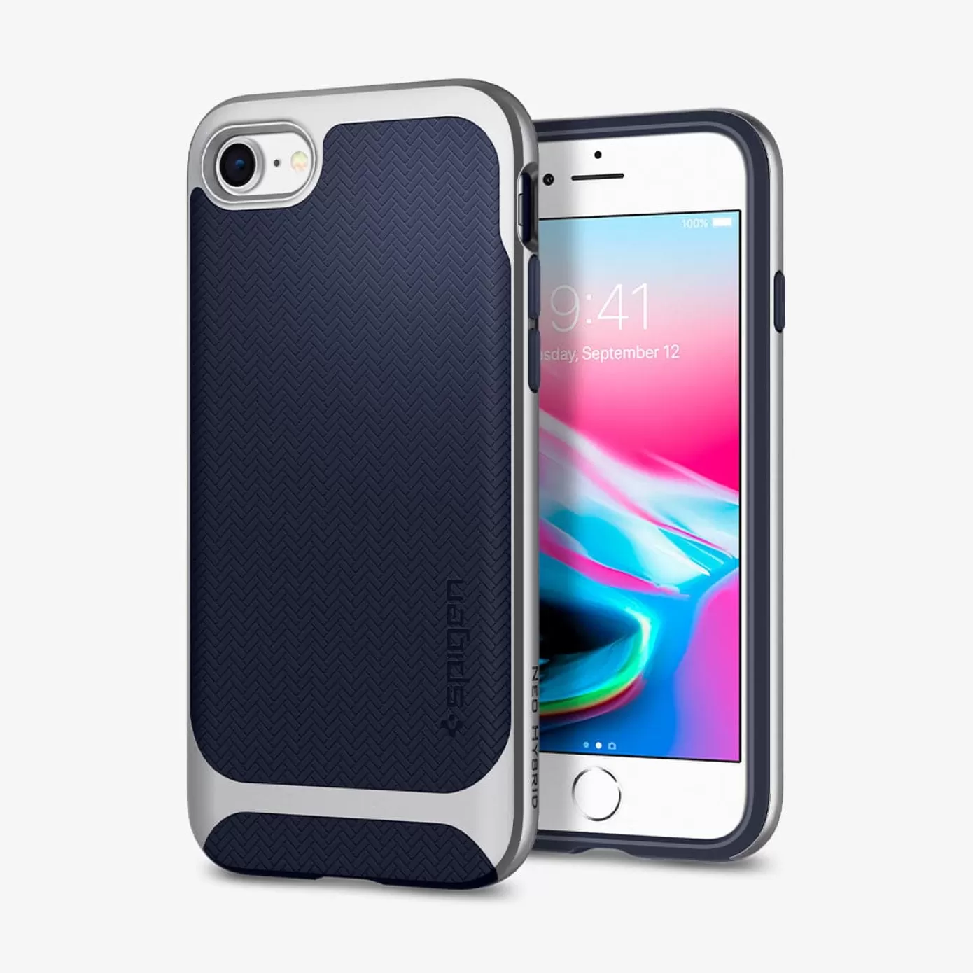 Spigen Iphone·More Iphone Series | Herringbone™ (Neo Hybrid) Satin Silver