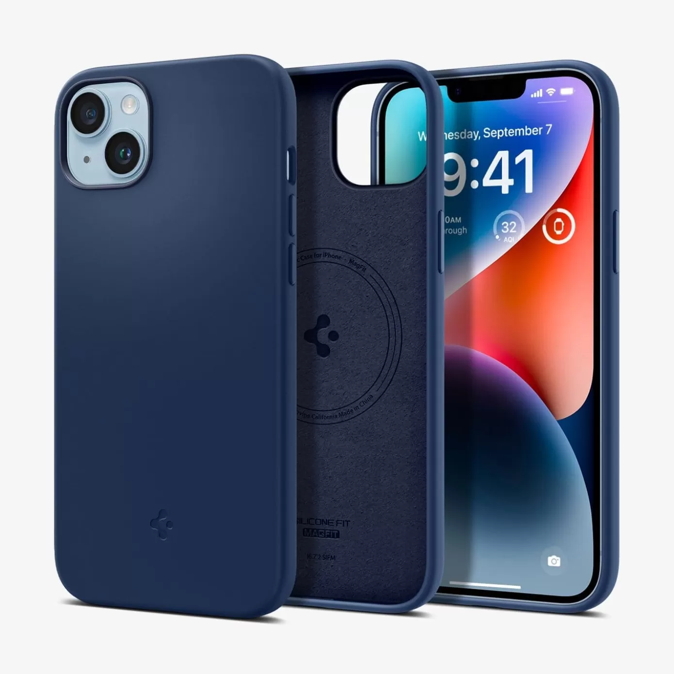 Spigen Iphone·Iphone 14 Series | Silicone Fit (MagFit) Navy Blue