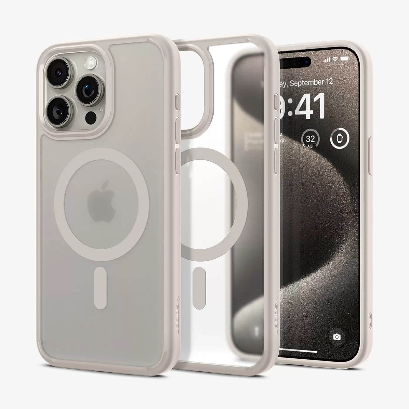 Spigen Iphone·Iphone 15 Pro Max | Iphone·Iphone 15 Pro | Ultra Hybrid (MagFit) Frost Natural Titanium