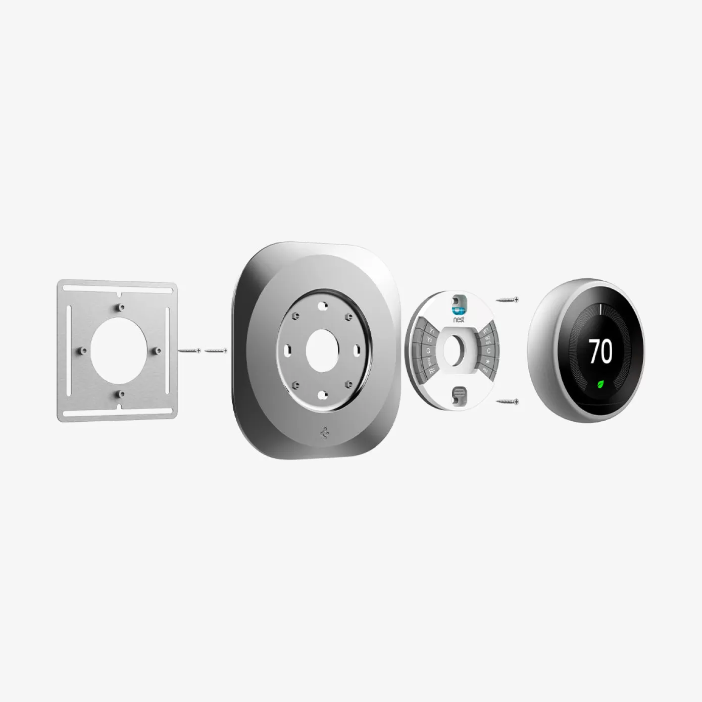 Spigen Smart Home | Wall Plate Stainless Silver